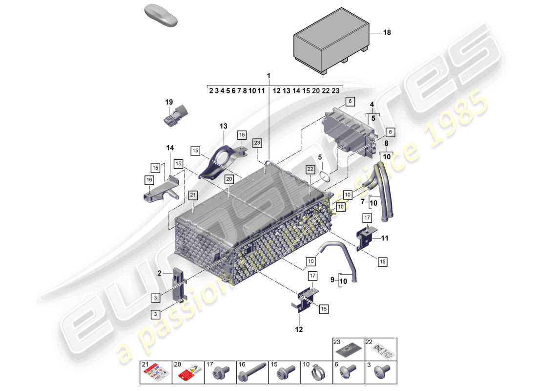 porsche 2024 (cayenne e3 pa) hybrid battery part diagram
