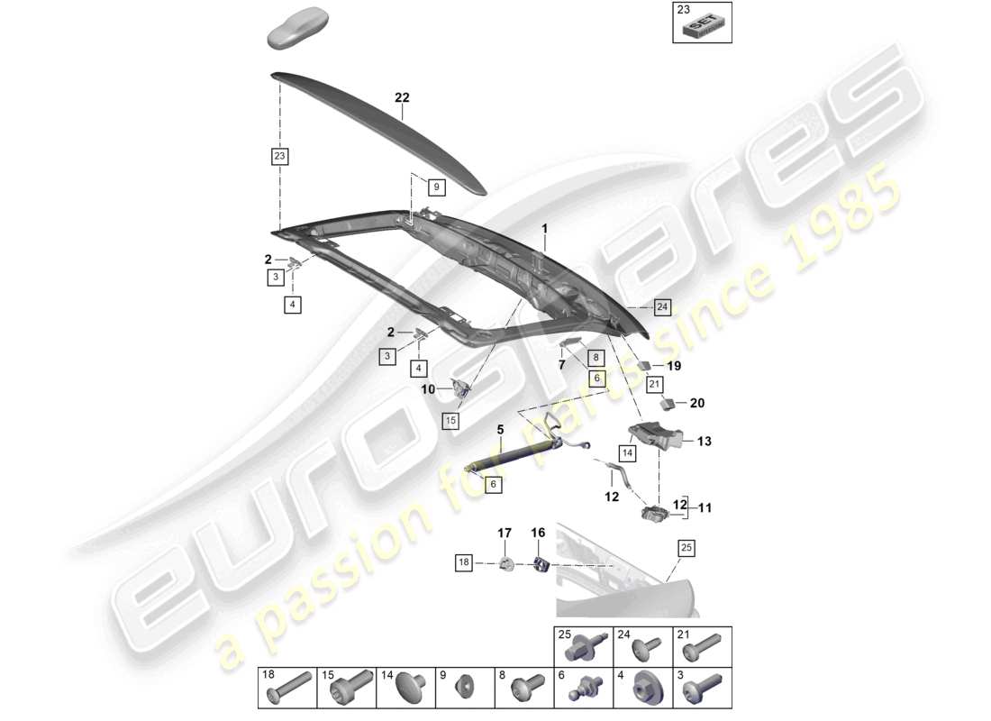 porsche 2024 (panamera 976) cover rear rear lid part diagram
