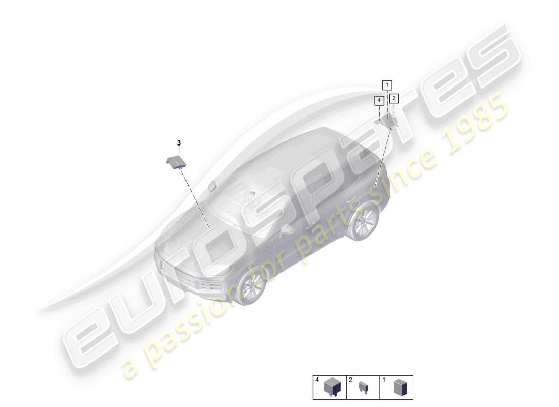 porsche 2024 (cayenne e3 pa) central electrics relay plate part diagram