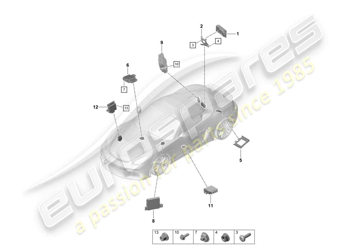 porsche 2026 (718 boxster spyder) control units part diagram