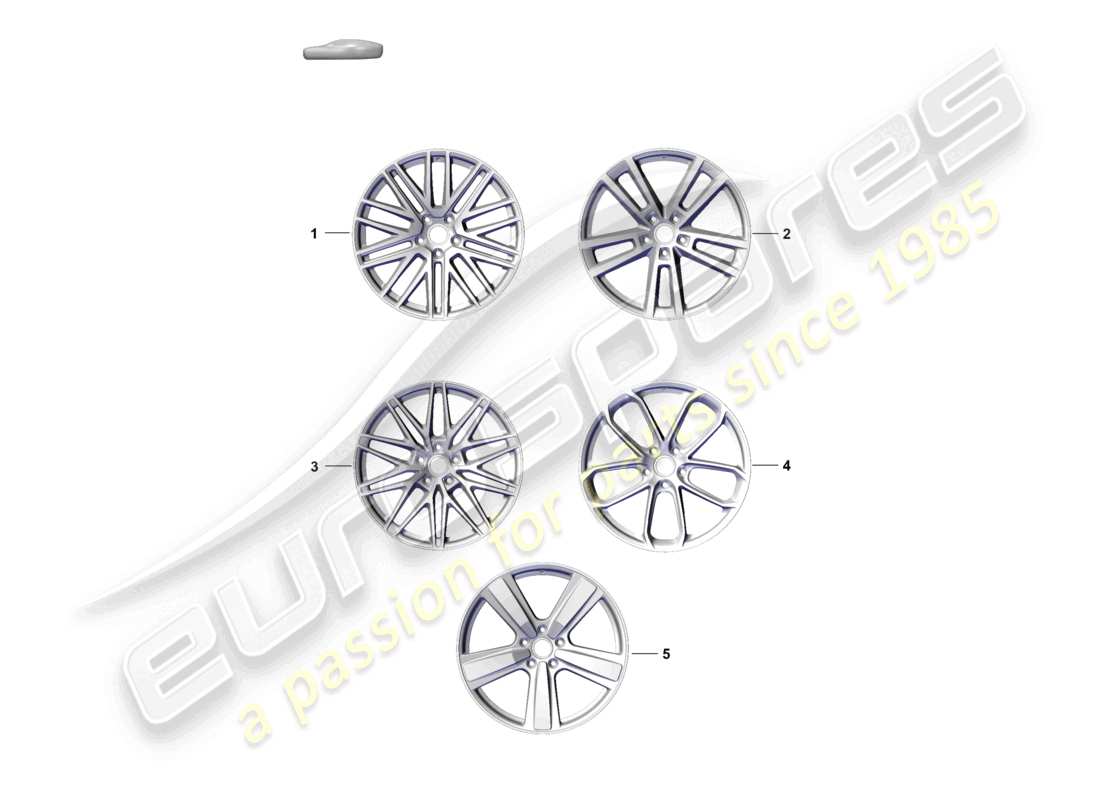 porsche 2024 (cayenne e3 pa) alloy wheel part diagram