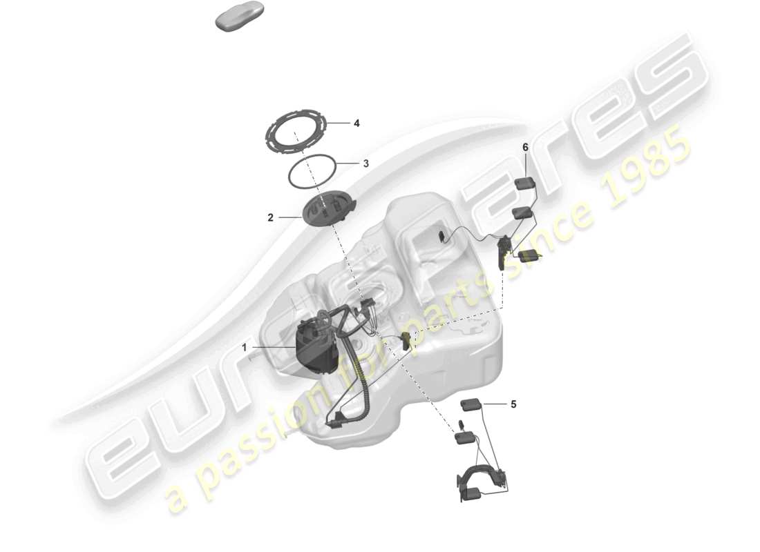 porsche 2024 (992-1) fuel pump sender for fuel gauge parts diagram