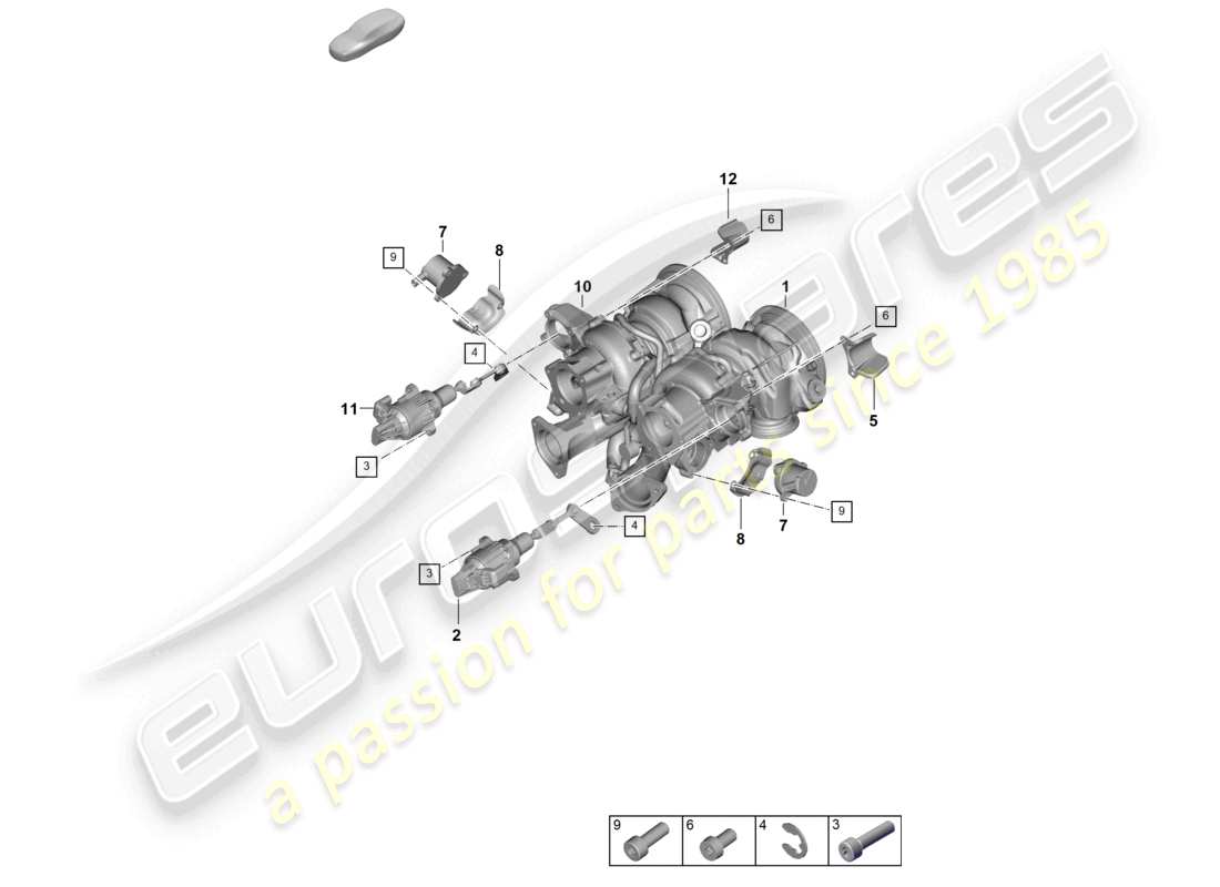 porsche 2025 (cayenne e3 pa) exhaust gas turbocharger individual parts part diagram