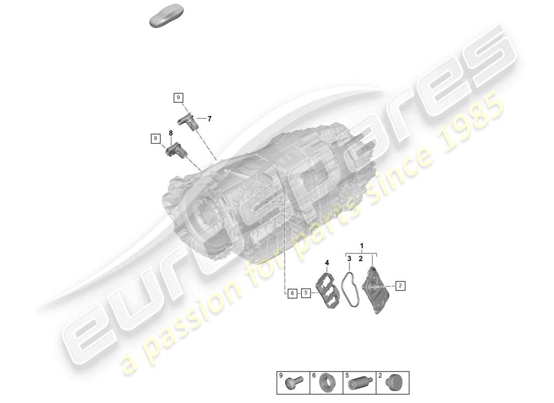 porsche 2025 (panamera 976) 8-speed dual clutch gearbox - pdk - for vehicles with hybrid drive accessories part diagram