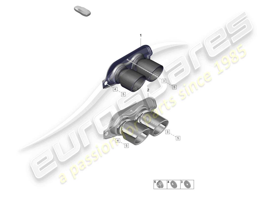 porsche 2025 (992-2 gt3/rs/st) exhaust tail pipe part diagram