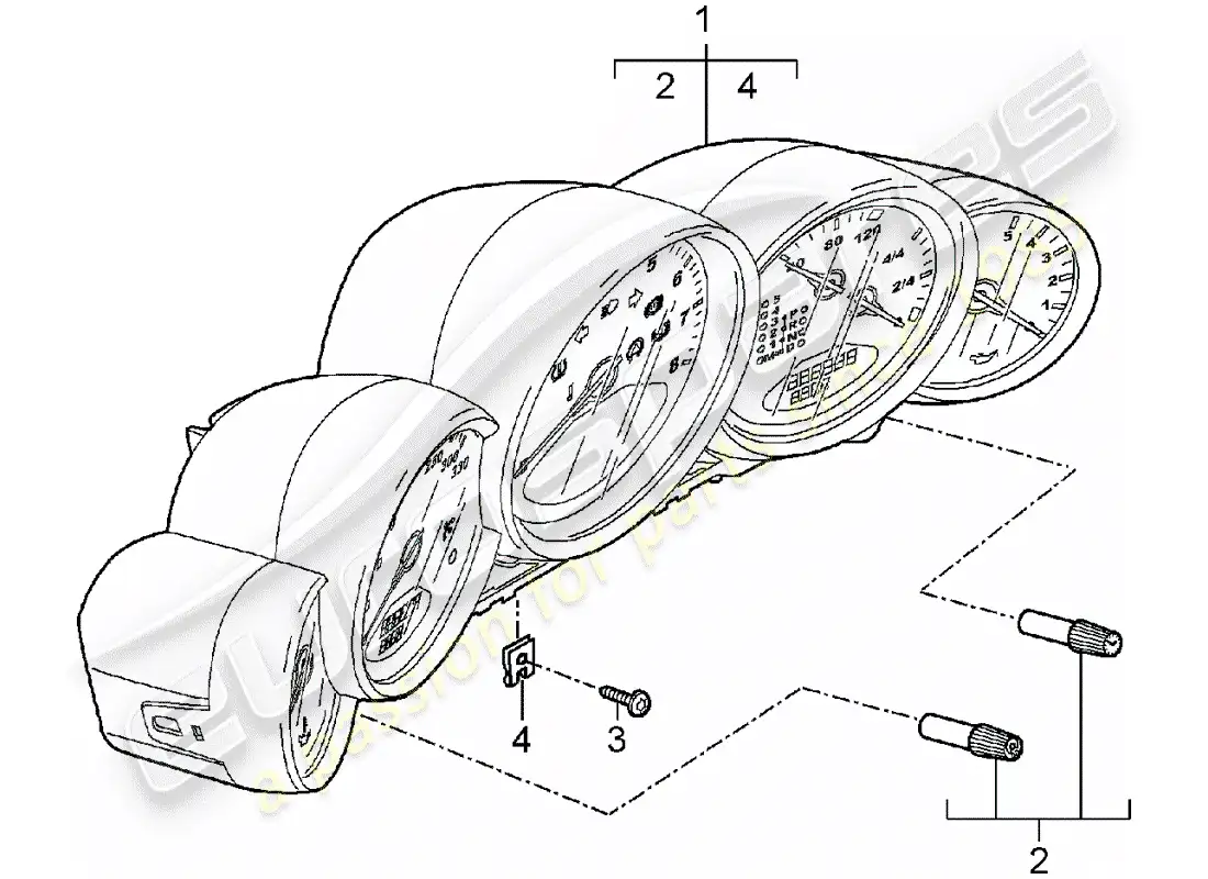 porsche 2007 (997-1) instruments parts diagram
