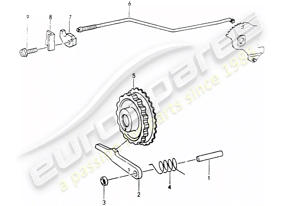 porsche 1991 (964) tiptronic - parking lock parts diagram