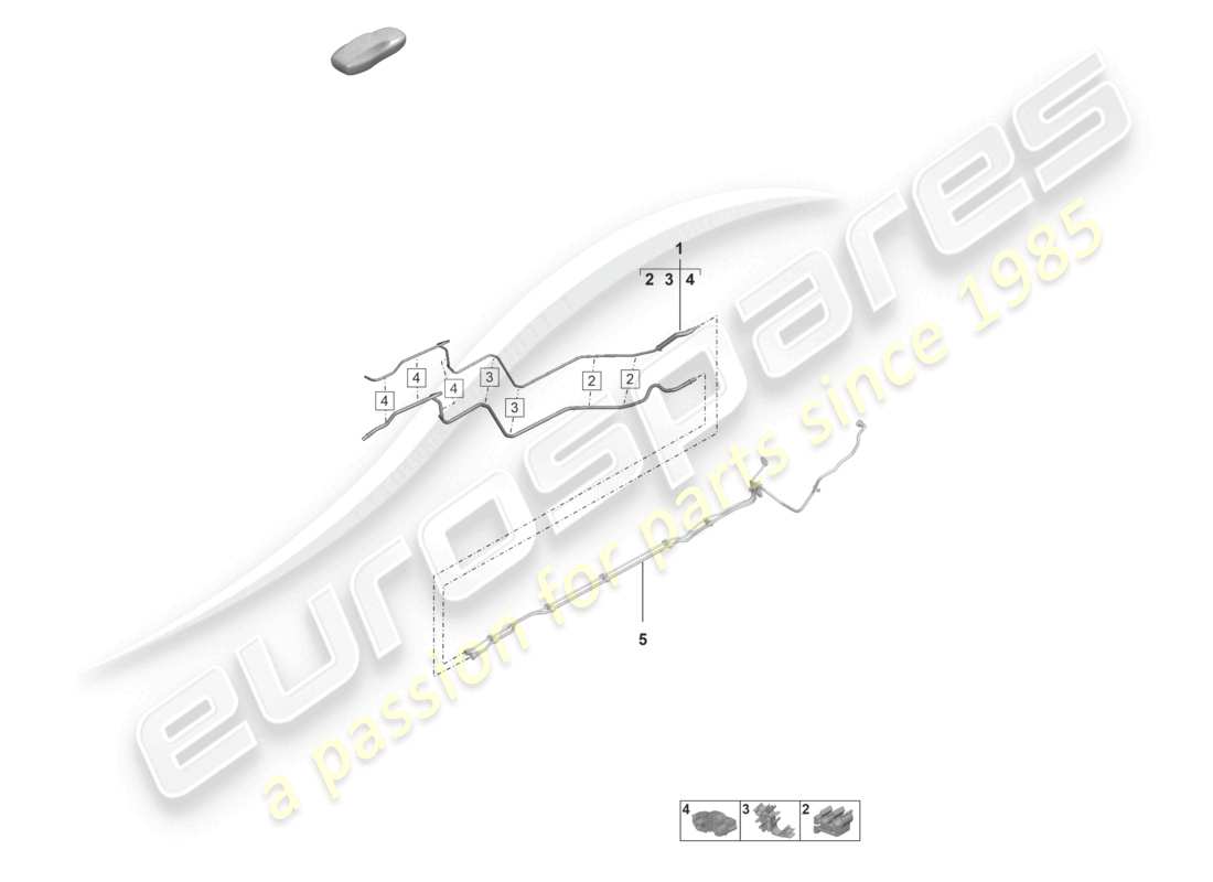porsche 2023 (992-1 gt3/rs/st) fuel line rear part diagram