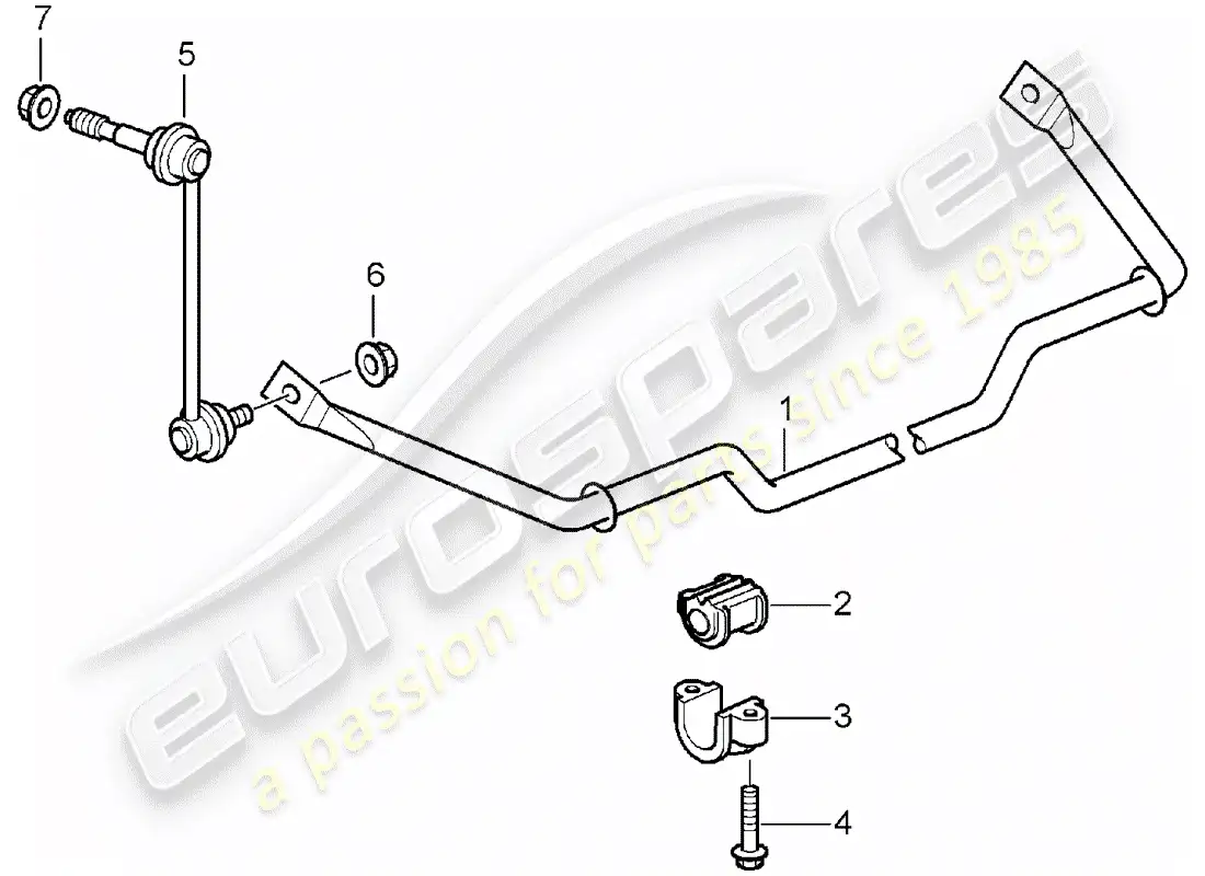 porsche 2007 (987 boxster) stabilizer parts diagram
