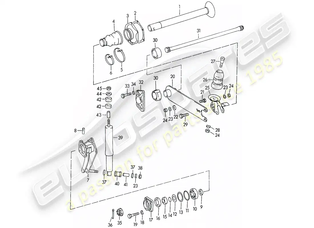 porsche 1957 (356/356a) rear axle parts diagram