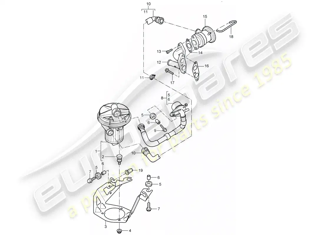 porsche 2004 (cayenne e1 9pa) secondary air pump parts diagram