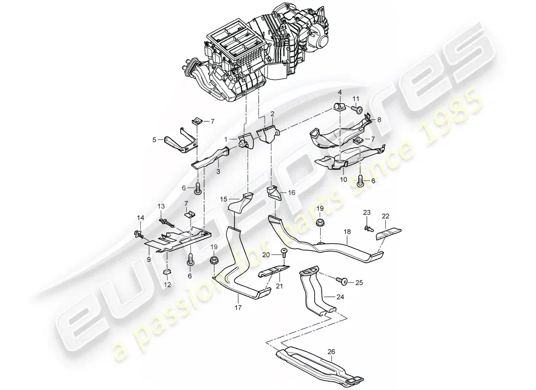 porsche 2007 (cayenne e1 9pa) air distributor parts diagram