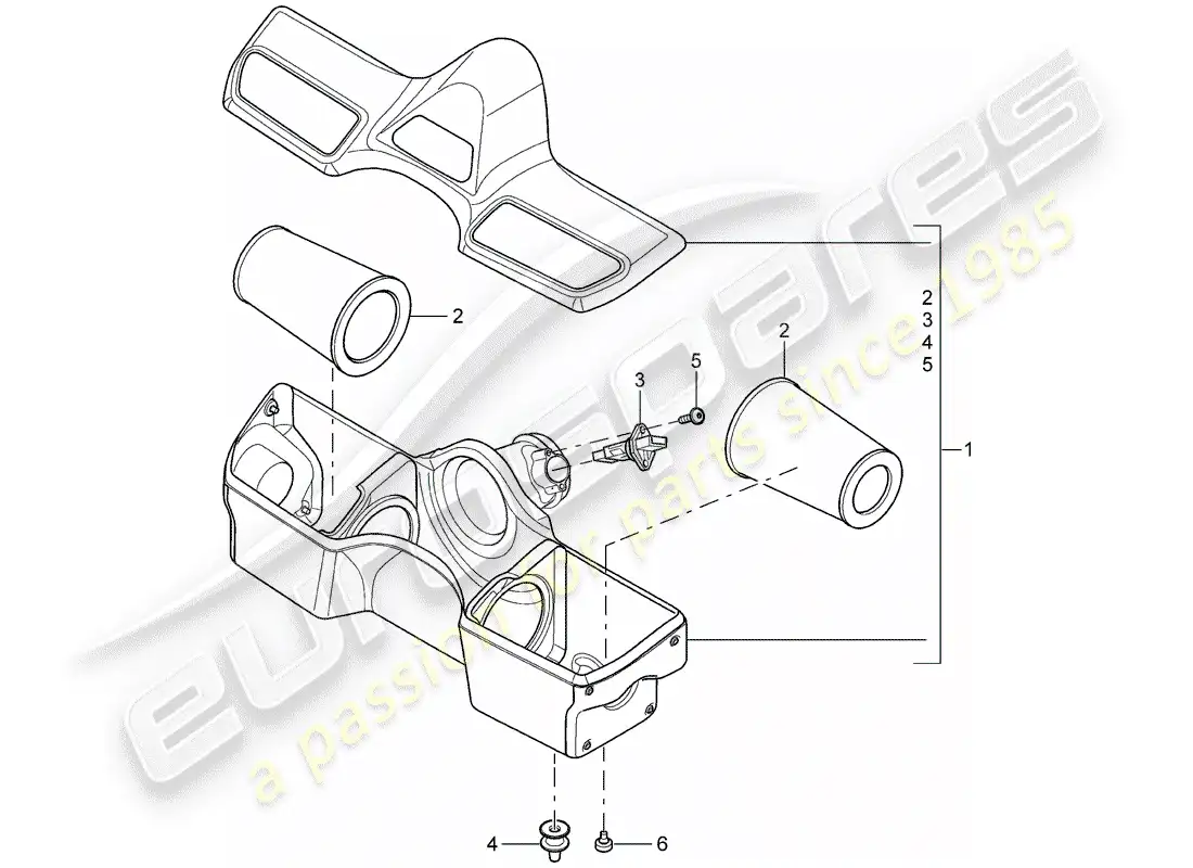 porsche 2007 (997-1 gt3) air cleaner part diagram
