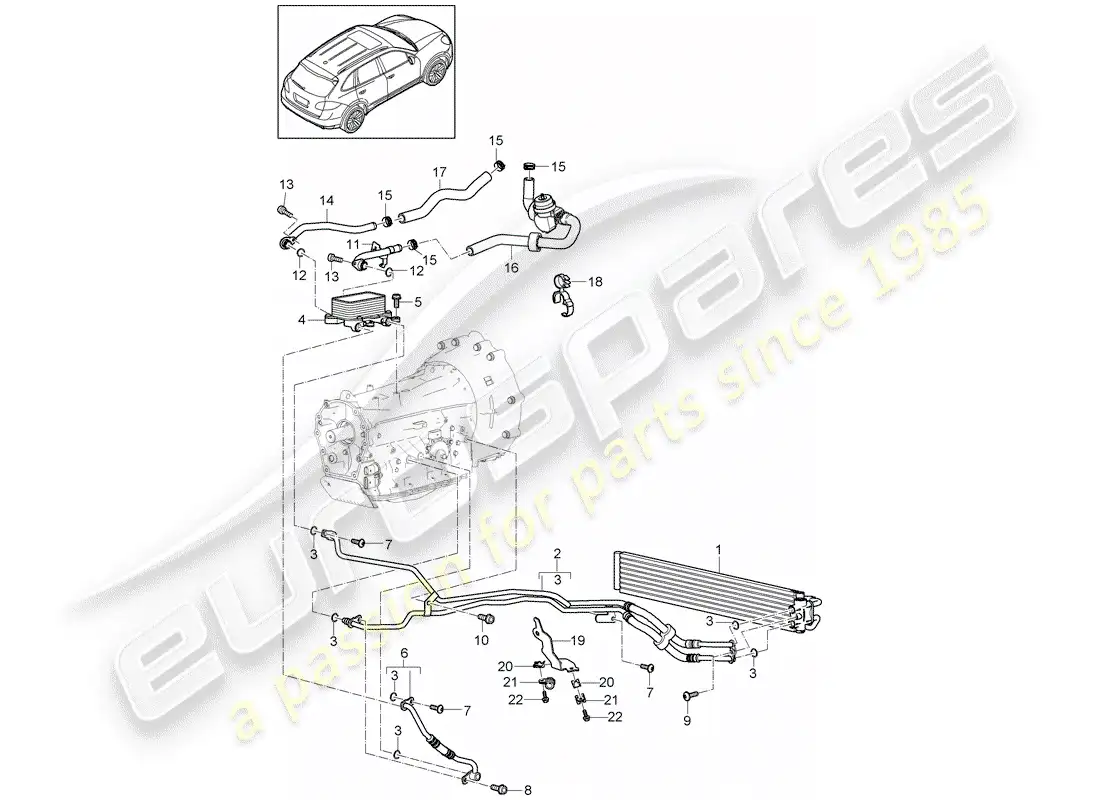 porsche 2014 (cayenne e2 92a) tiptronic part diagram