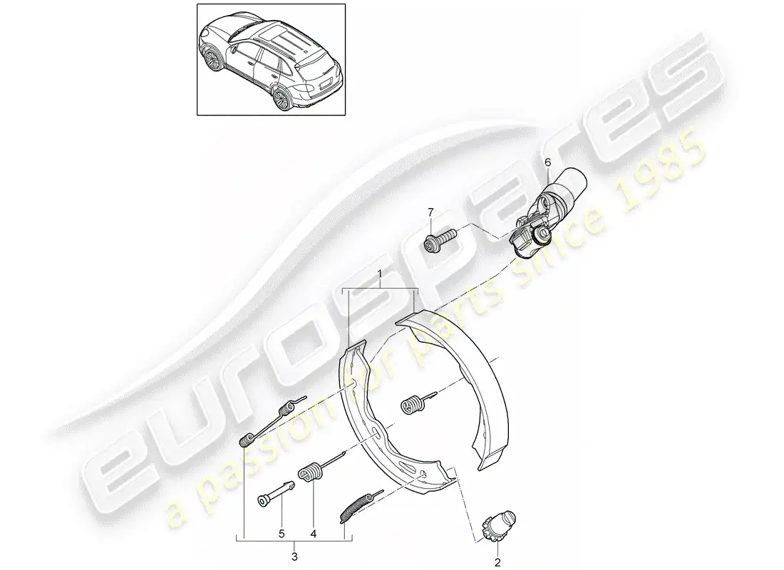 porsche 2014 (cayenne e2 92a) parking brake part diagram