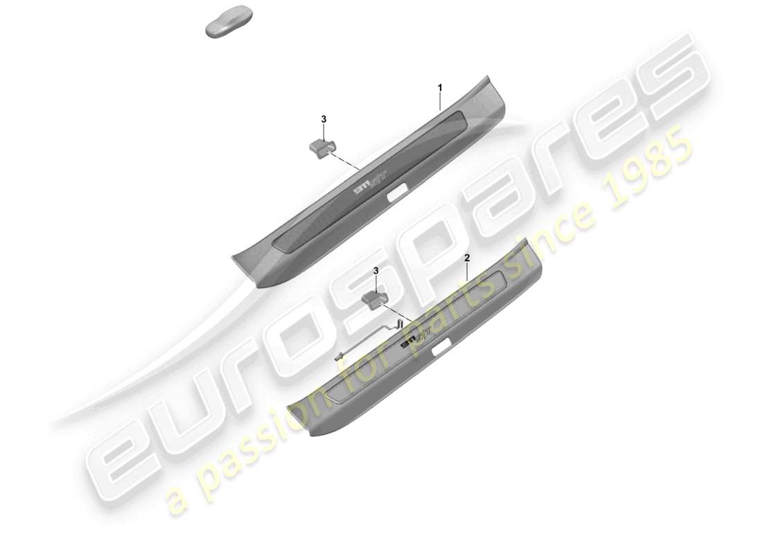 porsche 2024 (992-2 gt3/rs/st) entry strip with lettering part diagram