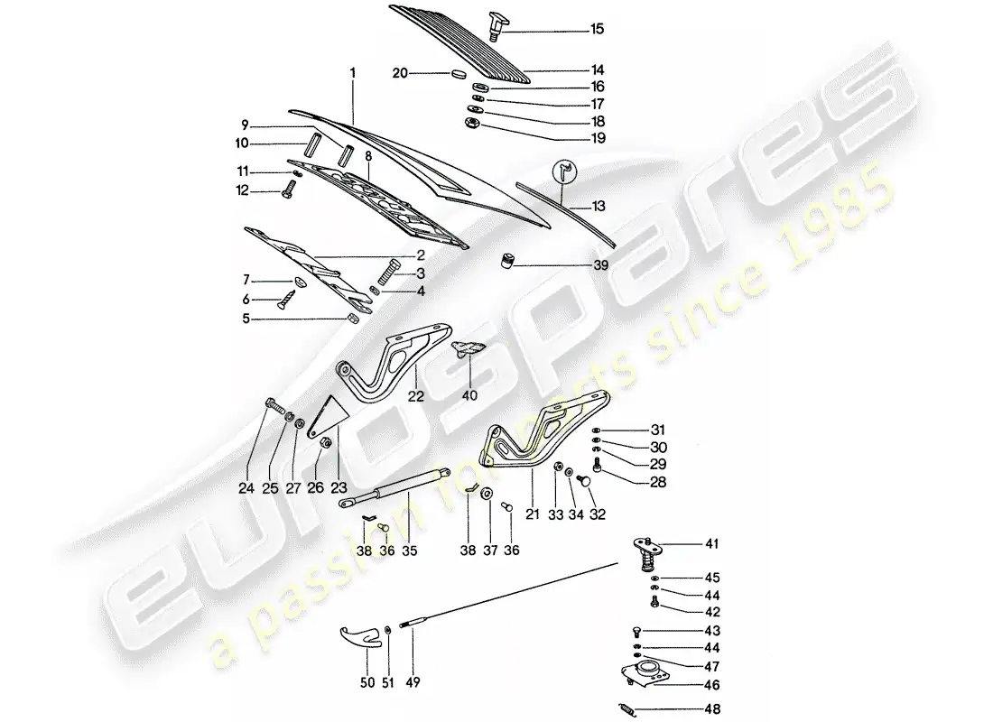 porsche 1976 (911) cover parts diagram