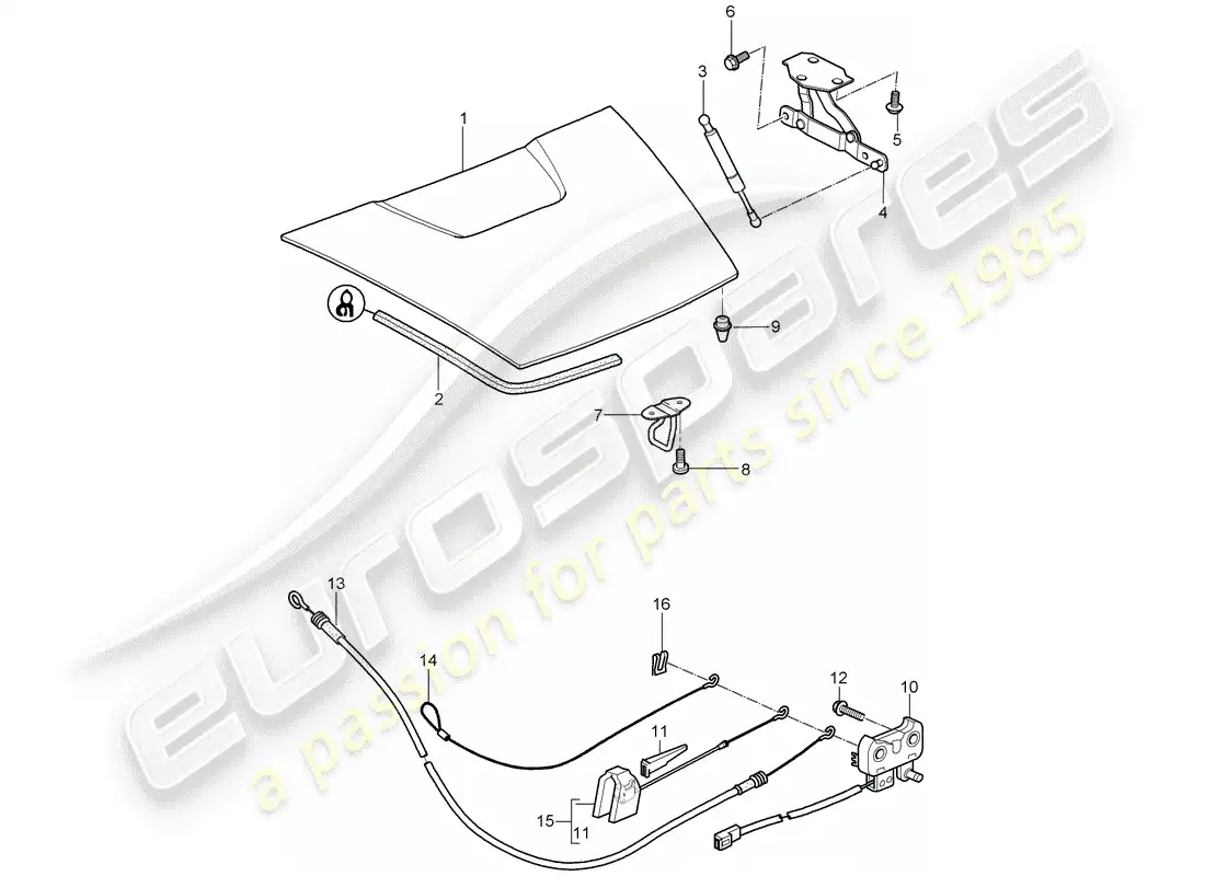 porsche 2007 (987 boxster) cover parts diagram