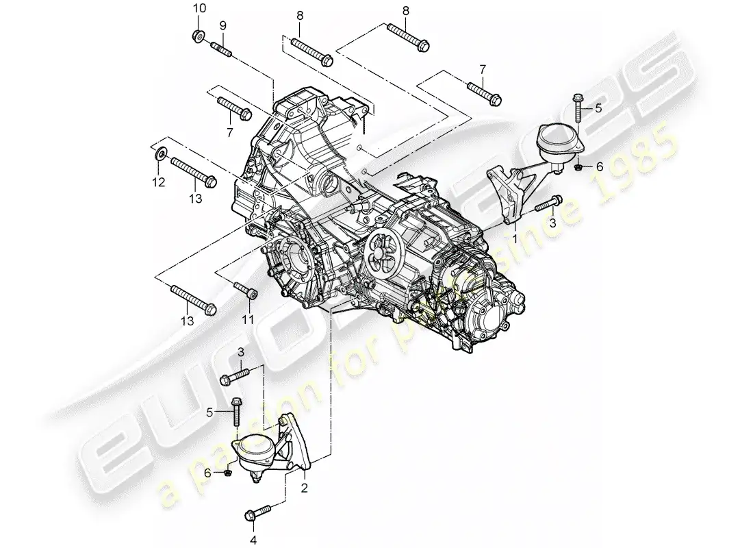porsche 2007 (987 boxster) manual gearbox parts diagram