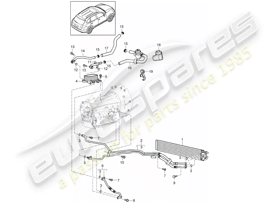 porsche 2014 (cayenne e2 92a) tiptronic part diagram