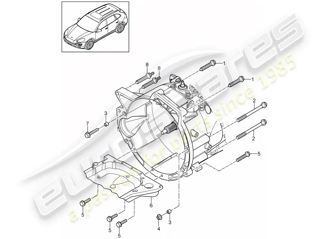 porsche 2016 (cayenne e2 92a) mounting parts for engine and parts diagram