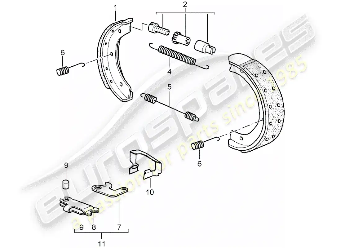 porsche 2007 (987 boxster) handbrake parts diagram