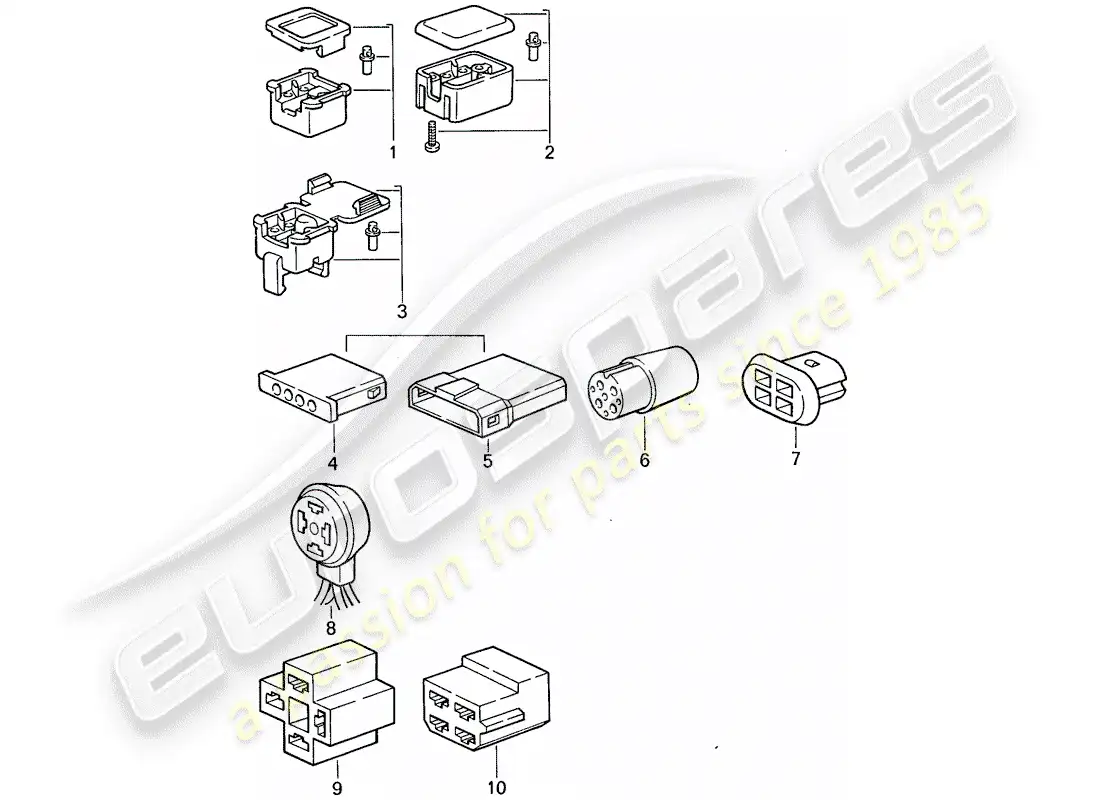 porsche 1974 (911) connector housing parts diagram