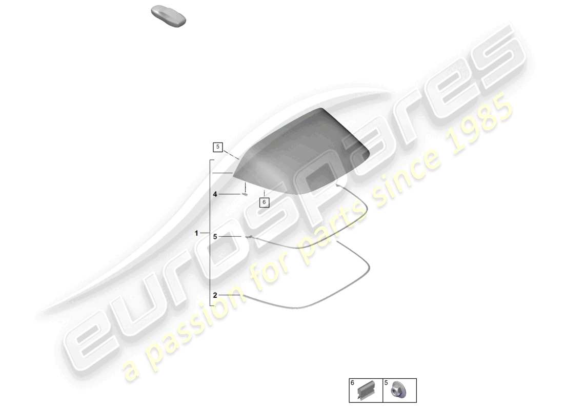 porsche 2025 (992-2) rear window parts diagram