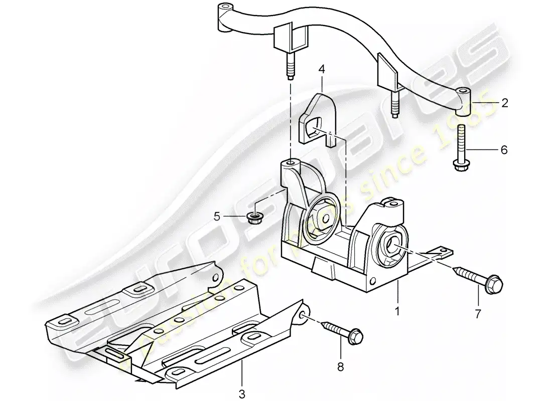 porsche 2008 (997-1 gt3) transmission suspension parts diagram