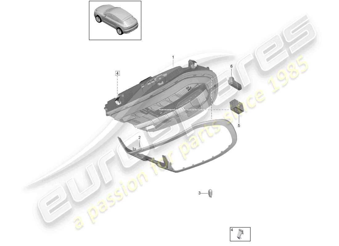 porsche 2025 (macan) console roof see workshop manual part diagram