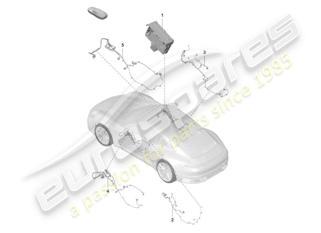 porsche 2024 (992-2) doors control units wiring looms part diagram