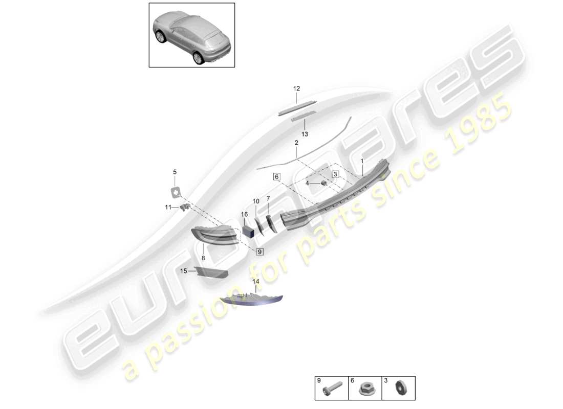 porsche 2021 (macan) rear light additional brake light parts diagram