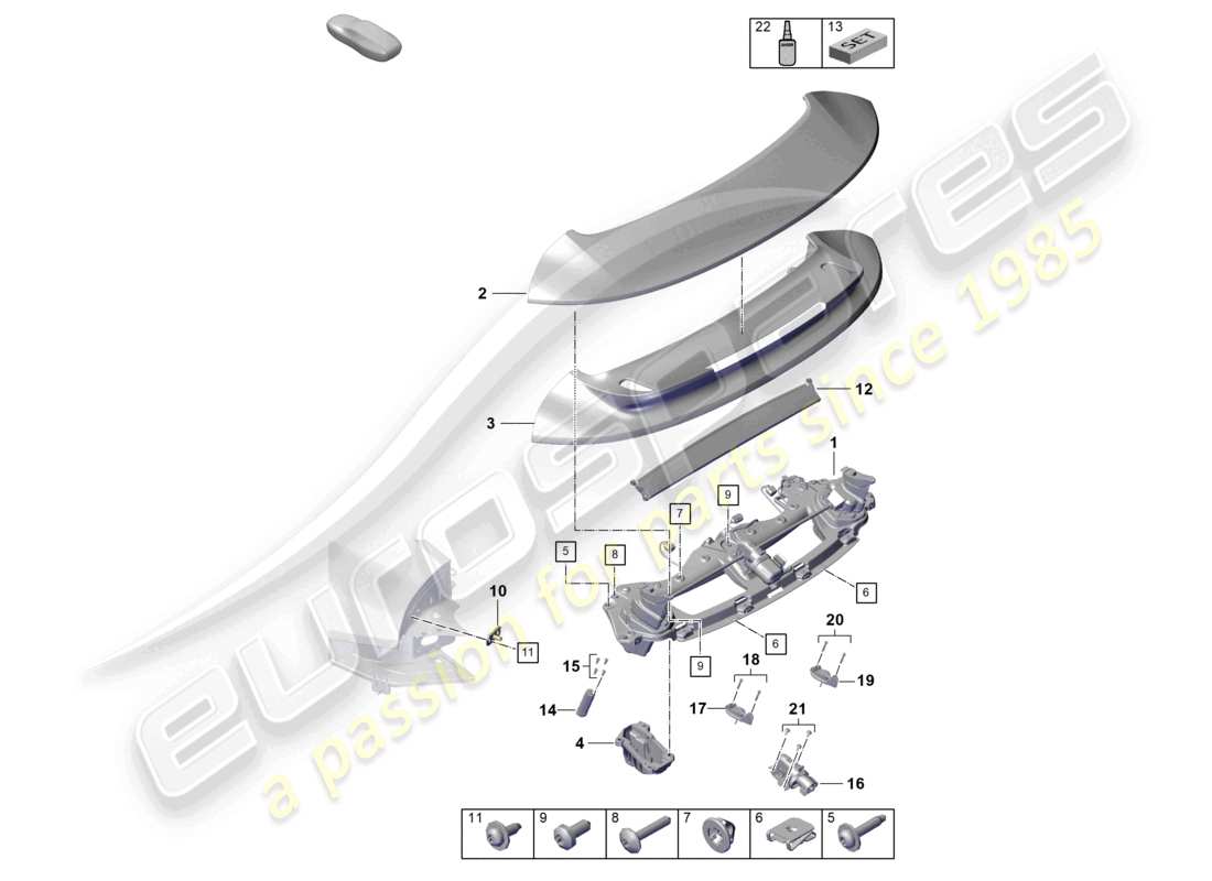 porsche 2024 (992-2 turbo / s) rear spoiler part diagram