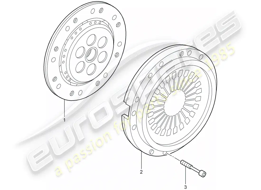 porsche 2008 (997-1 gt3) clutch parts diagram