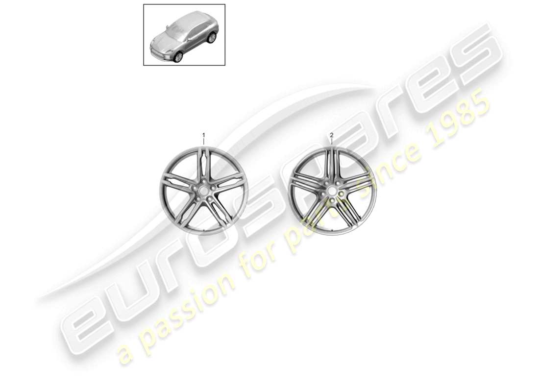 porsche 2021 (macan) alloy wheel 19 parts diagram