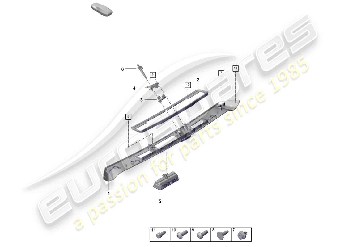 porsche 2024 (cayenne e3 pa) rear lid grip molding part diagram
