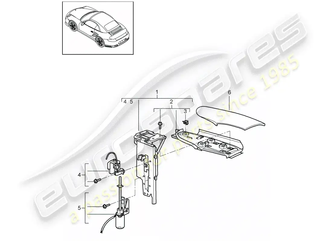 porsche 2013 (997-2 turbo / gt2 rs) flap parts diagram