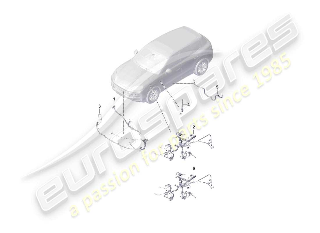 porsche 2024 (cayenne e3 pa) wiring looms engine bay part diagram