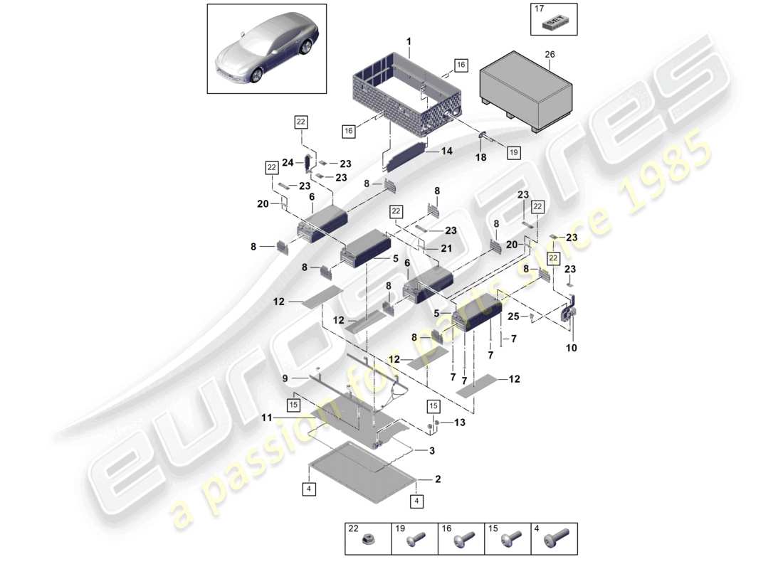 porsche 2021 (panamera 971-1) high-voltage battery hybrid individual parts part diagram
