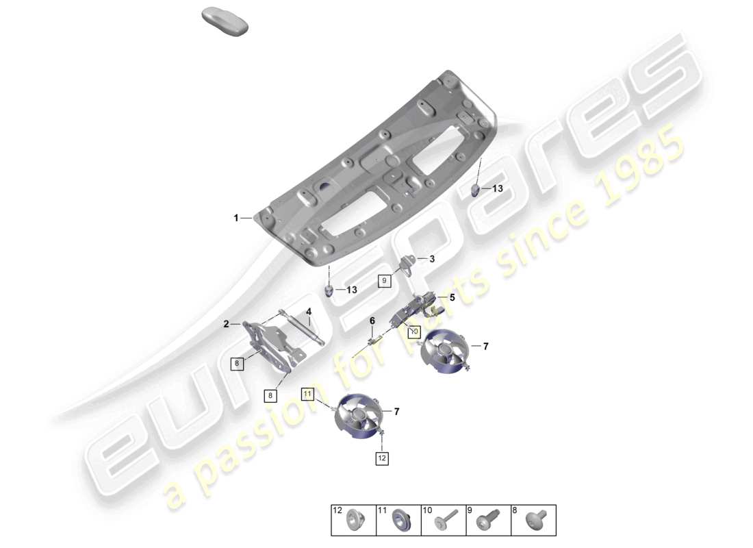 porsche 2024 (992-2) tailgate/boot lid part diagram