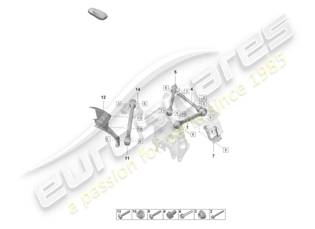 porsche 2024 (992-2 gt3/rs/st) wishbone rear axle part diagram