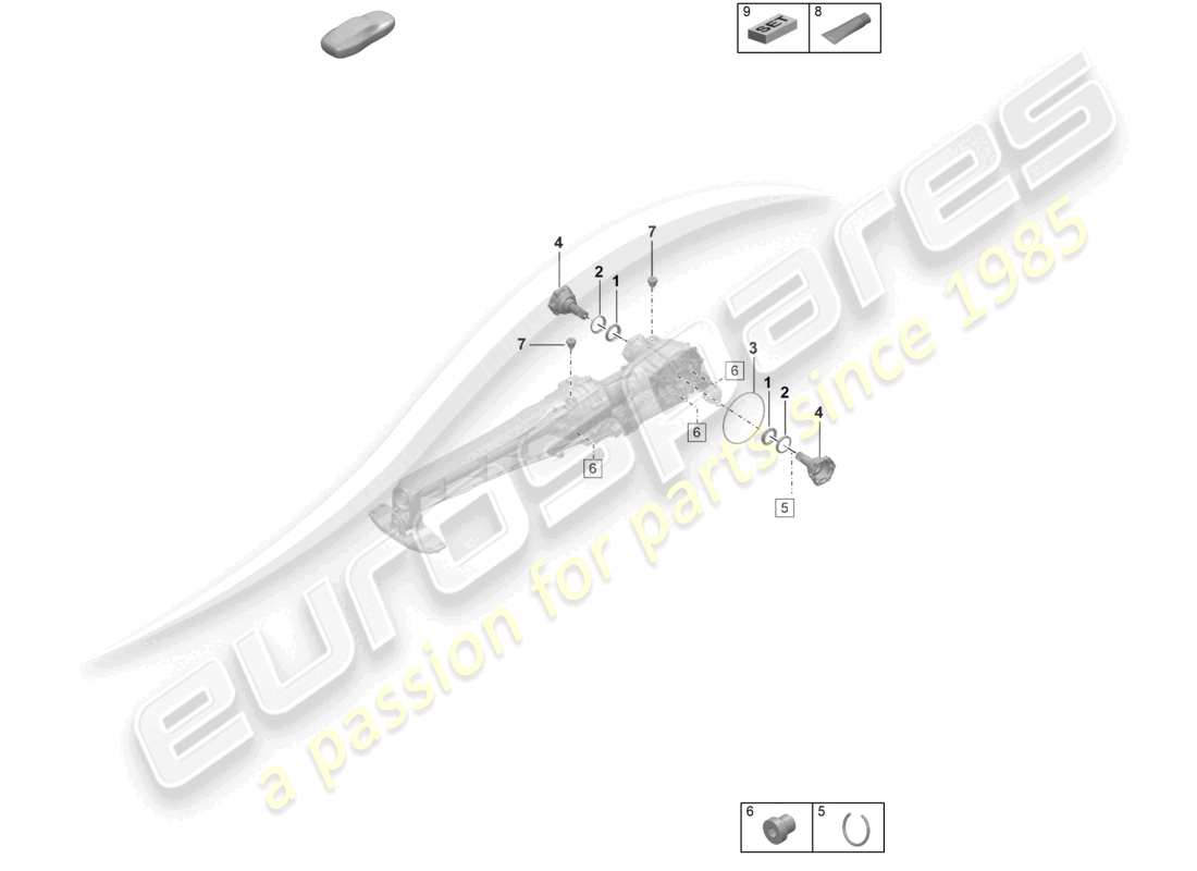 porsche 2022 (992-1) front axle differential individual parts parts diagram