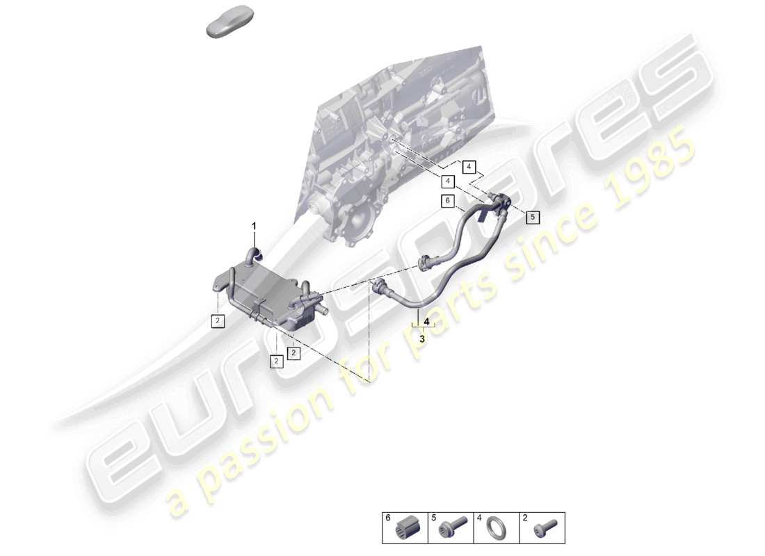 porsche 2024 (cayenne e3 pa) 8-speed automatic gearbox for four-wheel drive gear oil cooler oil pipe part diagram