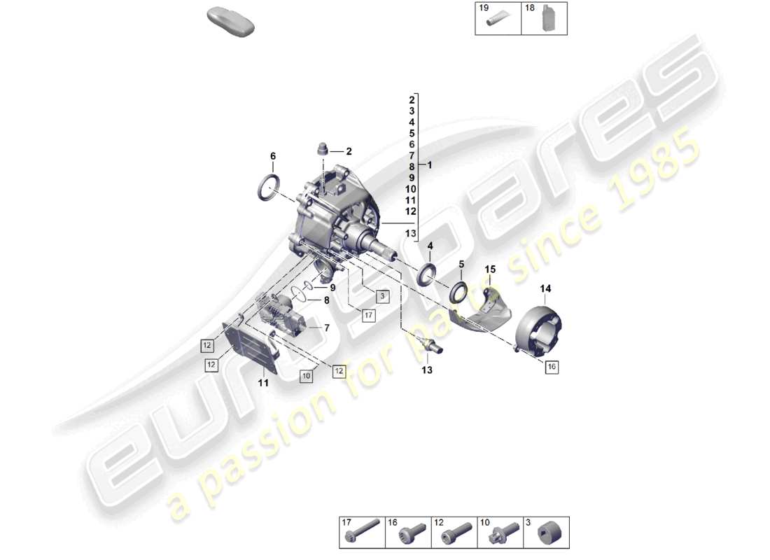 porsche 2026 (cayenne e3 pa) transfer box ready for installation part diagram