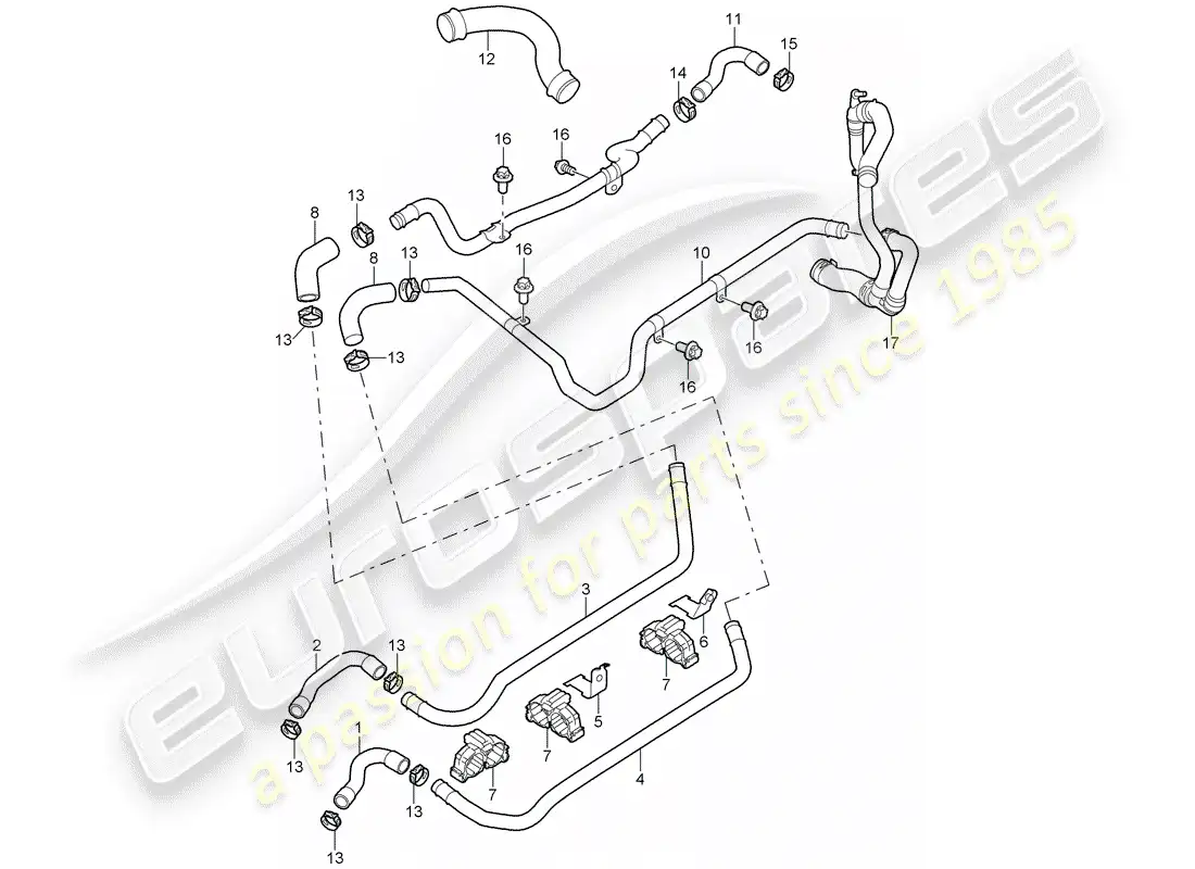 porsche 2006 (997-1) lines parts diagram