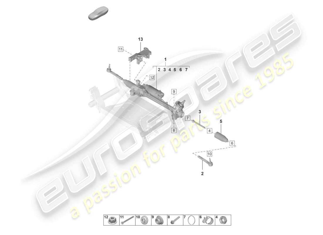porsche 2022 (taycan 9j1-1) steering gear d >>- mj 2022 part diagram
