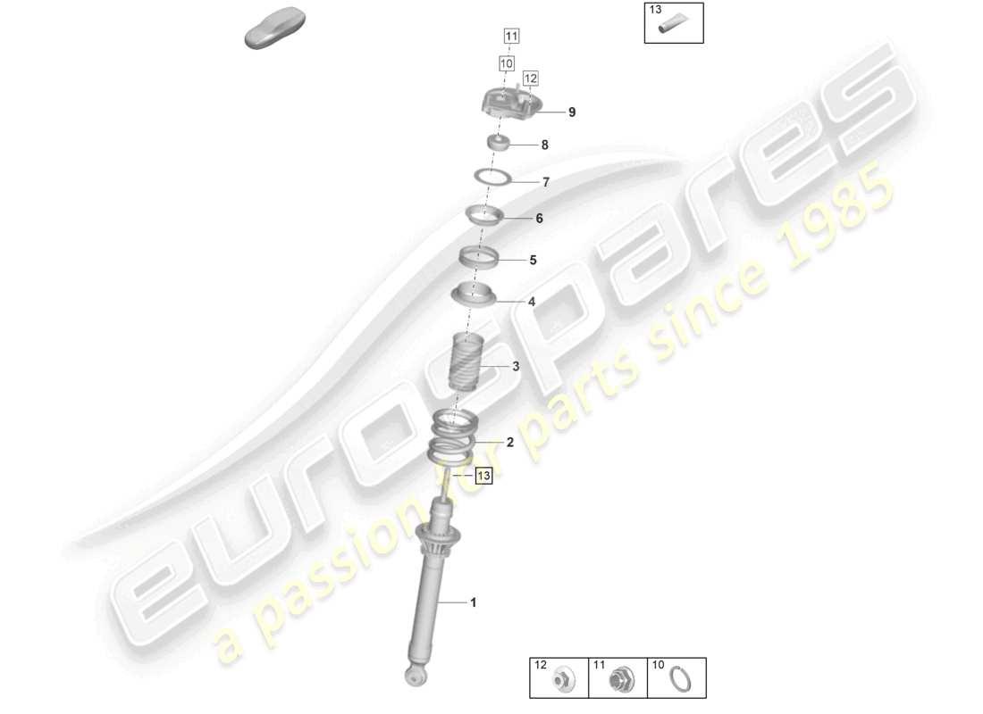 porsche 2025 (992-2 gt3/rs/st) suspension shock absorbers part diagram