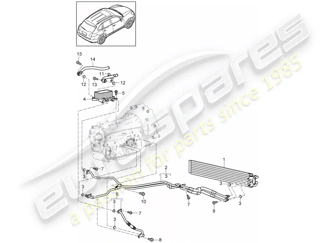 porsche 2014 (cayenne e2 92a) tiptronic part diagram