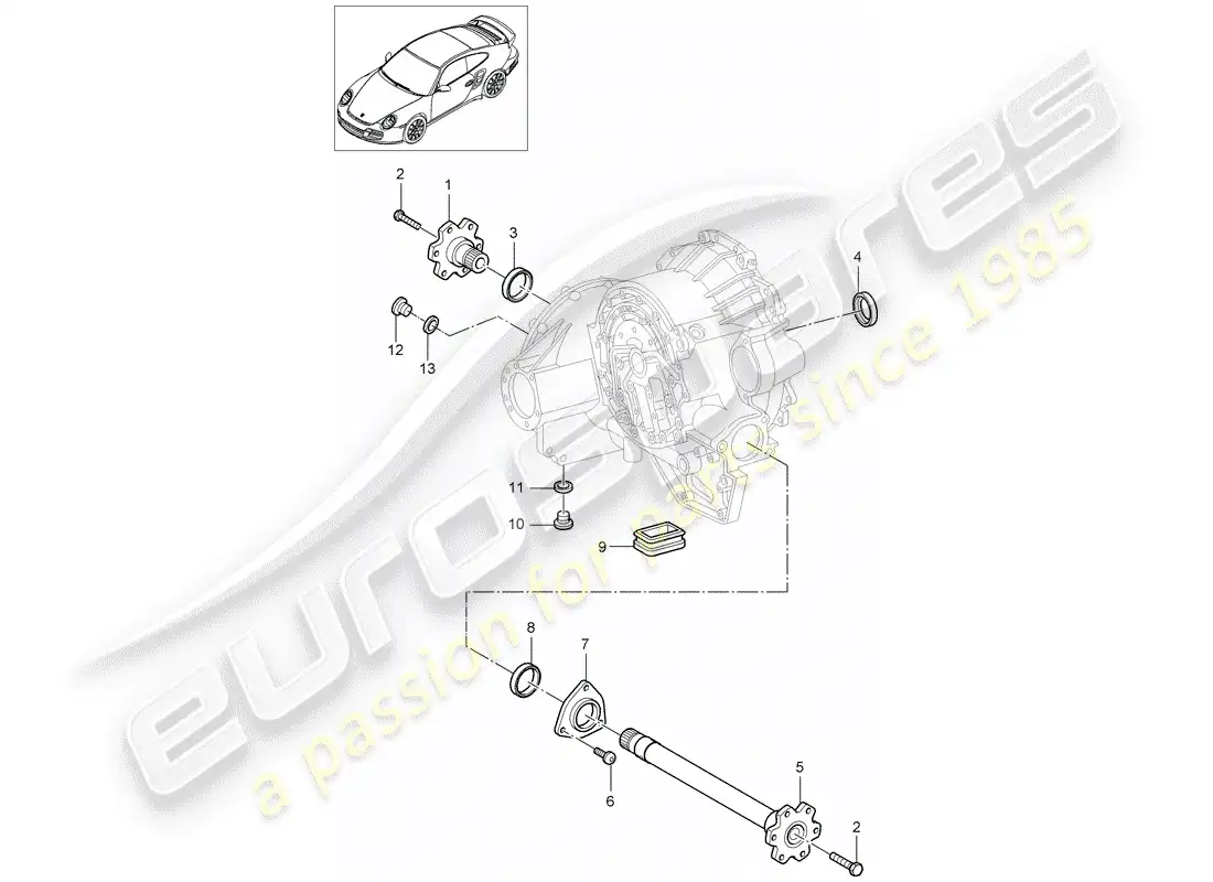 porsche 2008 (997-1 turbo / gt2) tiptronic parts diagram