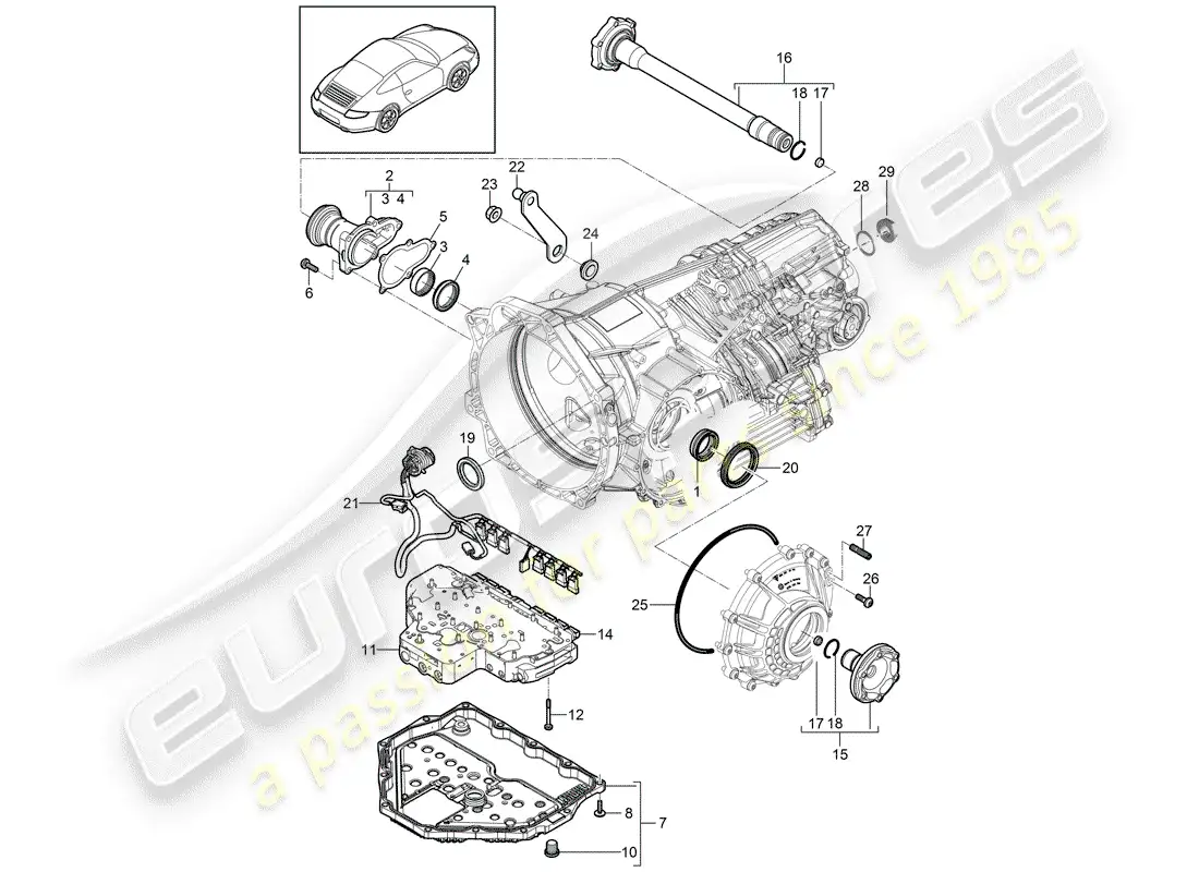 porsche 2010 (997-2) - pdk - parts diagram
